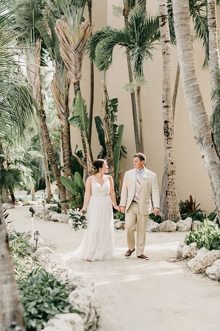 The Beaming Bride Wore Martin Thornburg "Stanza" To Her Florida Keys Wedding