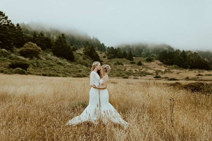 Joyful Bride Personalizes Her Martin Thornburg "Vada" Gown With Tulle Sleeves & Overskirt