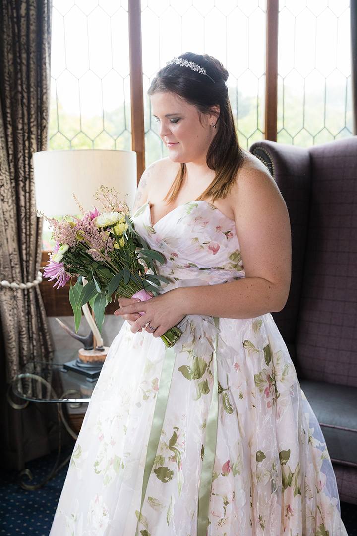 Finding "The One" With Martin Thornburg Strapless, Floral Organza Gown