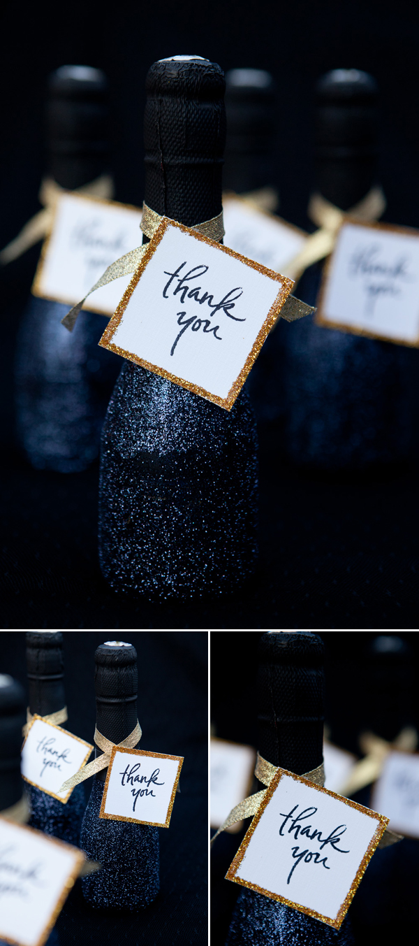  we ❤ this!  moncheribridals.com  #glitterchampagnebottles
