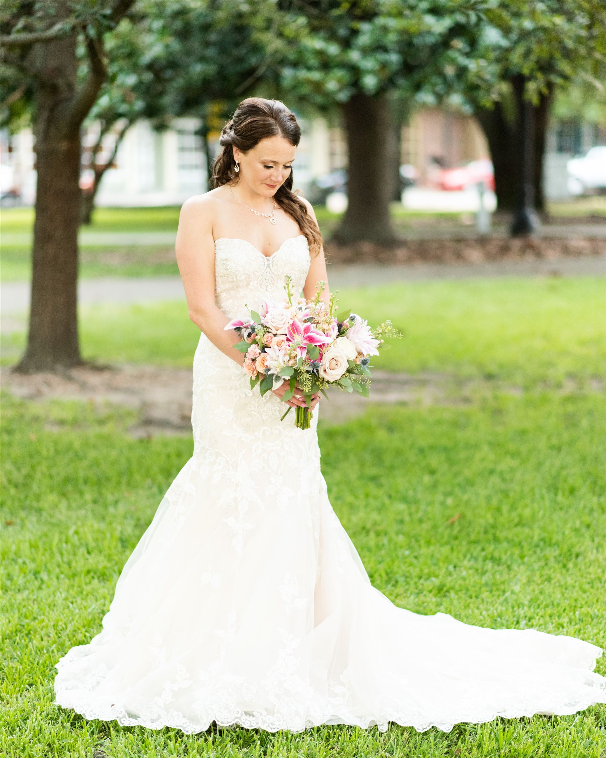 Bride holding bouquet