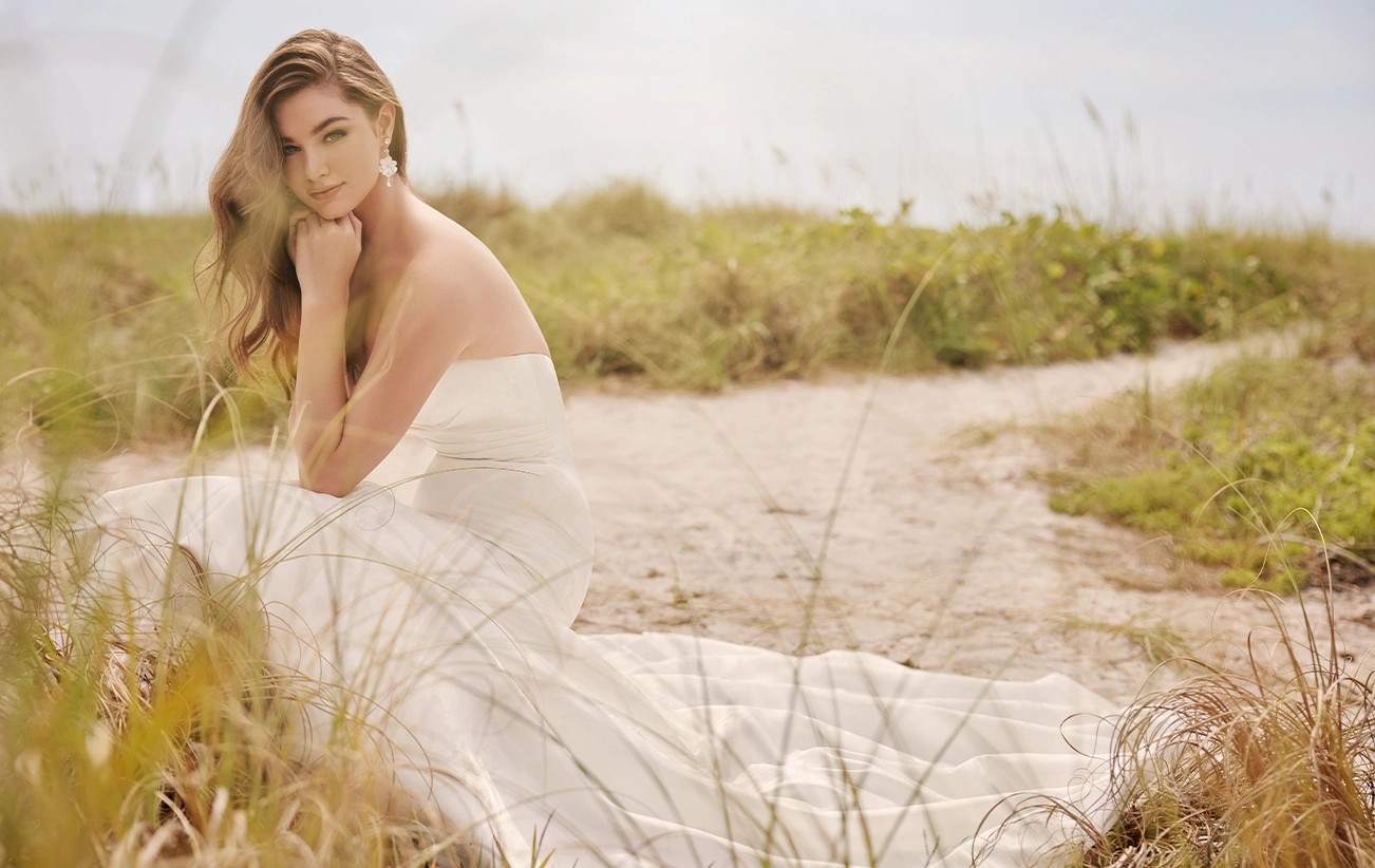 Bride in Martin Thornburg Wedding Dress