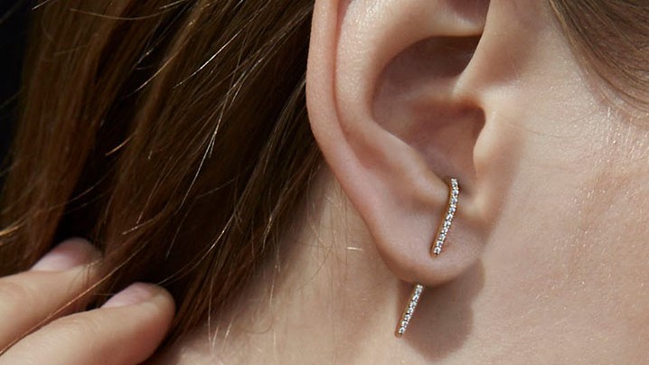 Diamond Thread Ear Pins For The Edgy Bride Desktop Image