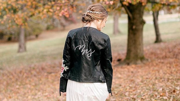 Welcome Autumn In A Hand-Painted Jacket For The Bride