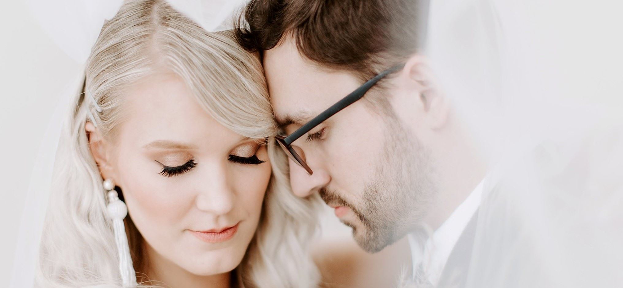 Close up of bride and groom together