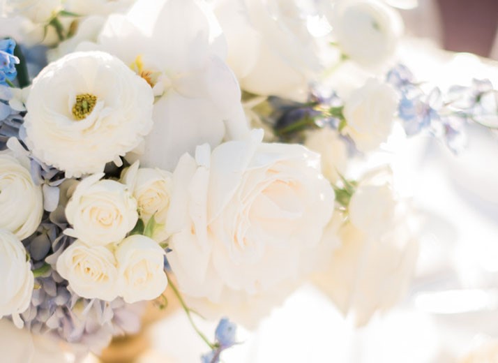Classic White Wedding With A Little Blue Hue Desktop Image