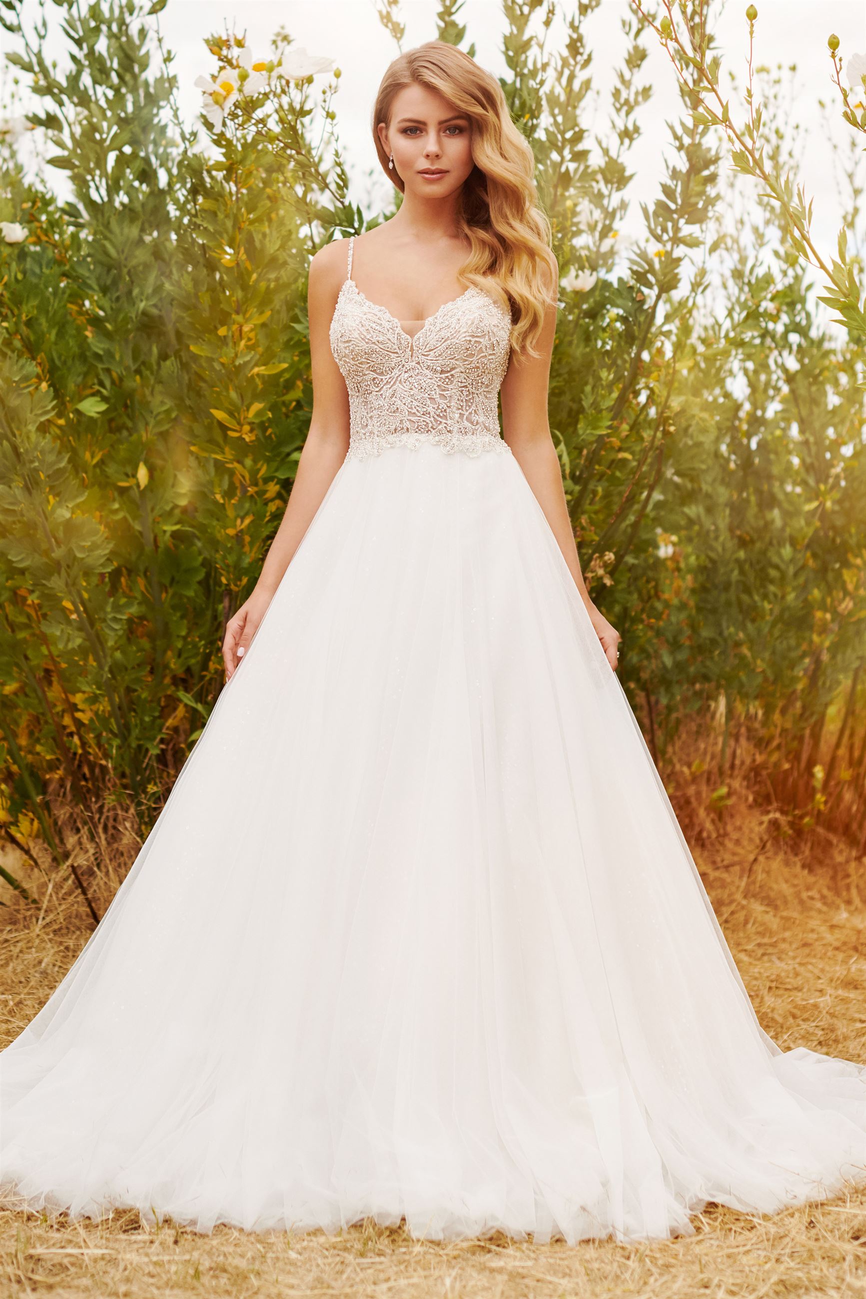 Payton: Sleeveless V- Neck Beaded Lace and Tulle Ball Gown