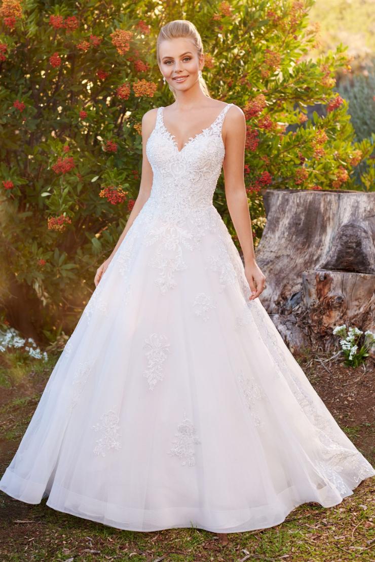 Cypress Feminine A-line gown with beaded lace details