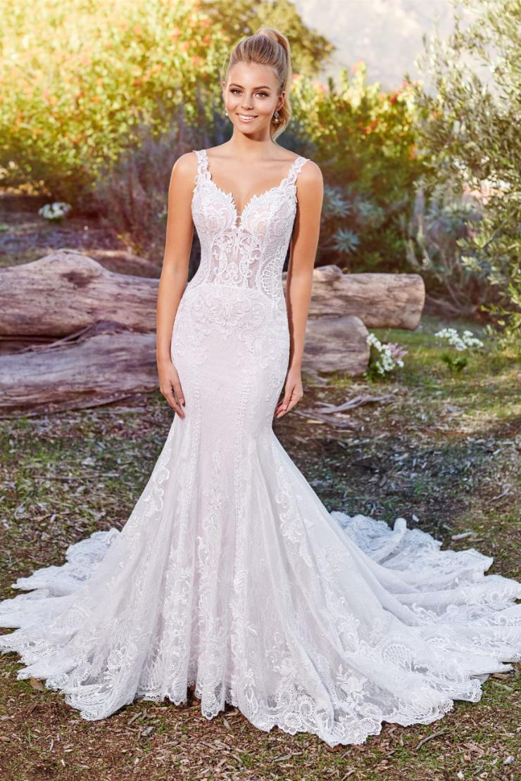 Lorne Striking fit and flare gown with sweetheart neckline