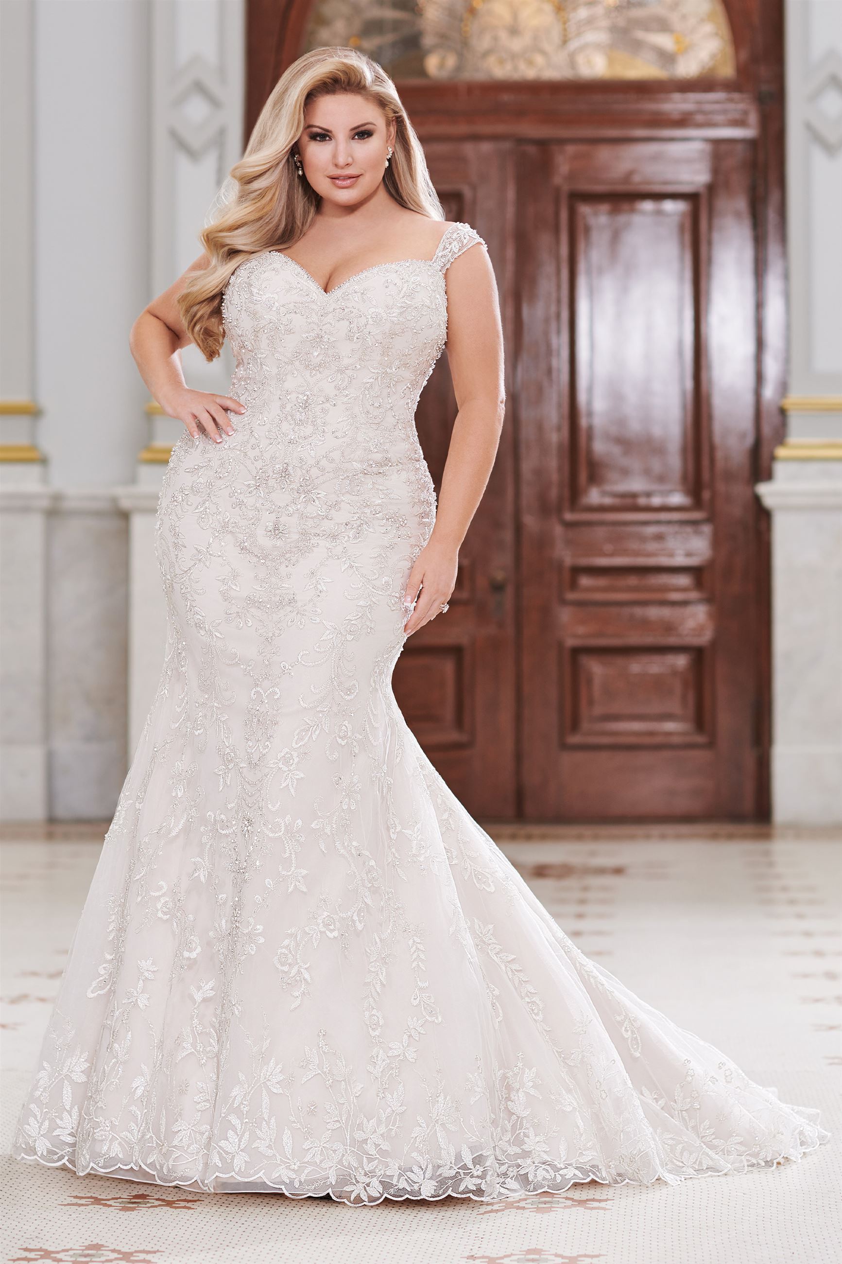 classic fit and flare wedding dress