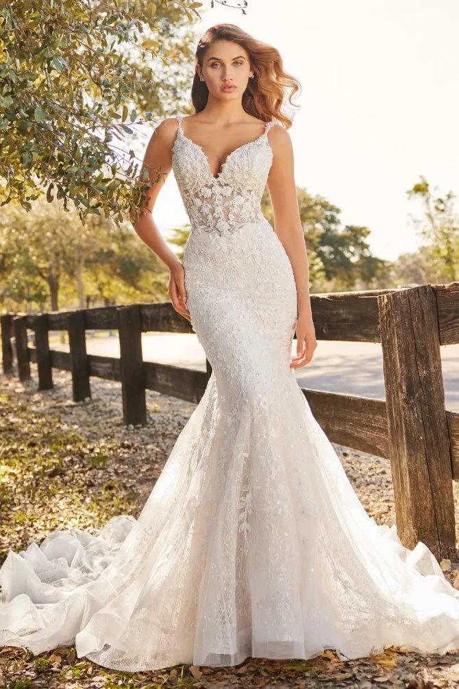 Asti: Sleeveless Beaded Lace and Tulle Mermaid Wedding Dress