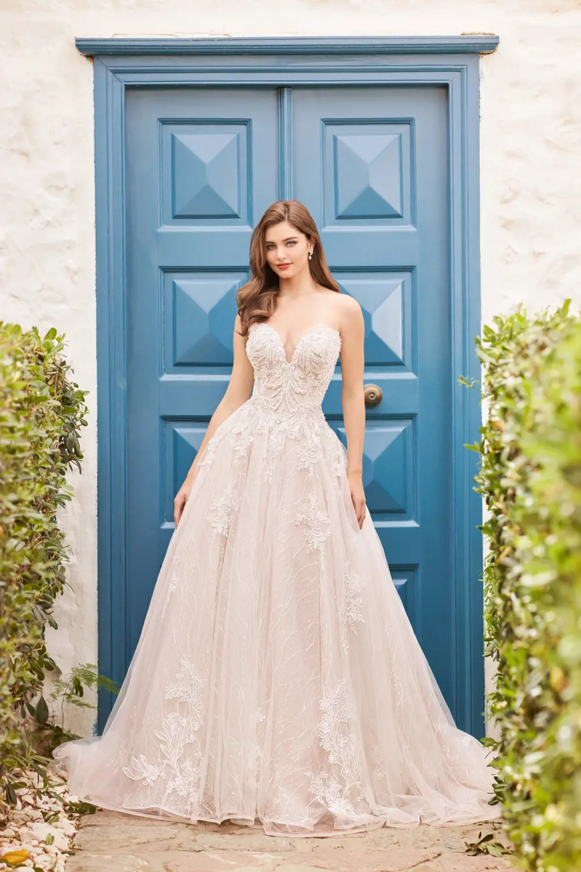 Larue: Strapless Beaded Lace Ball Gown Wedding Dress with Semi