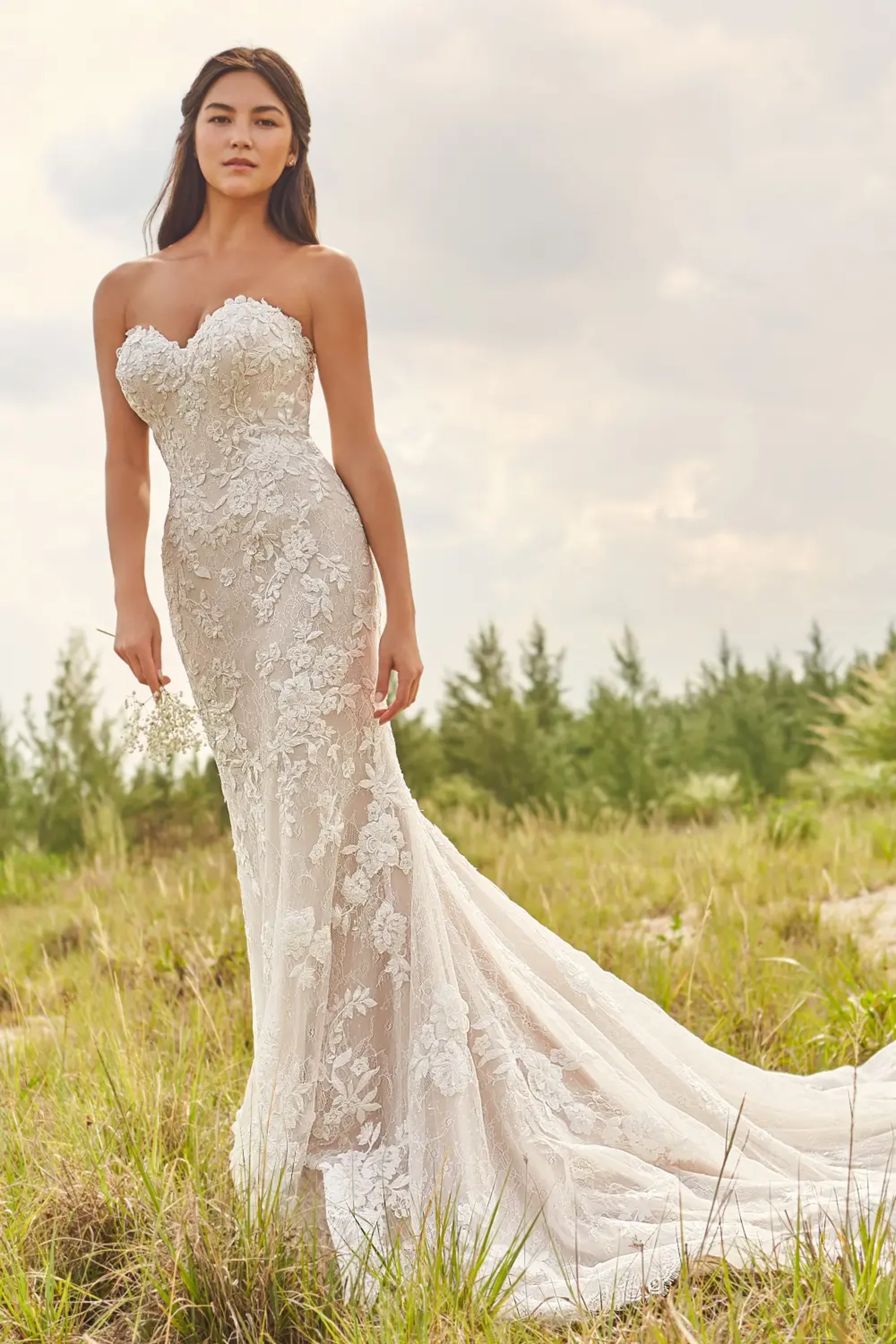 Ryleigh: Long Sleeve High Neck Illusion Lace Fit and Flare Wedding