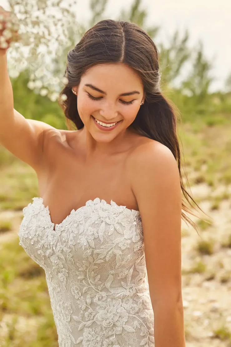 Ryleigh: Long Sleeve High Neck Illusion Lace Fit and Flare Wedding