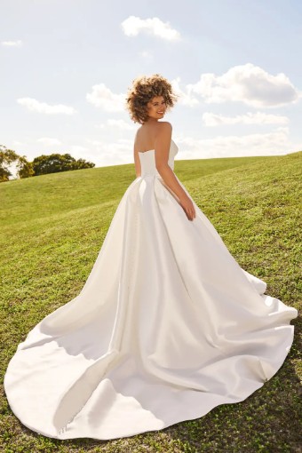 GIANA CHIRON フリンジミディドレス Karissa: Sweetheart Neckline Mikado Ball Gown Wedding Dress