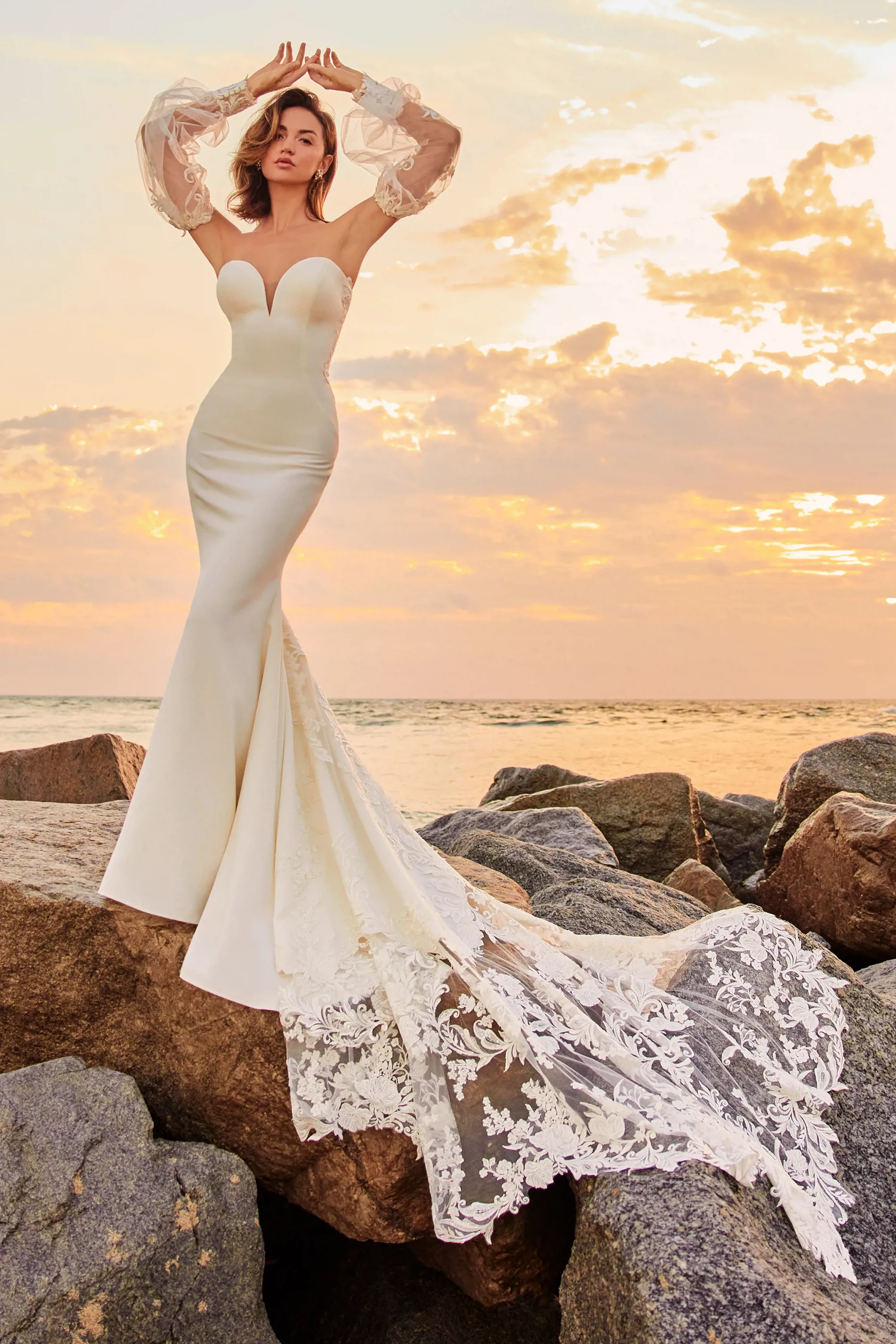Crepe Fit and Flare Wedding Dress | Aria