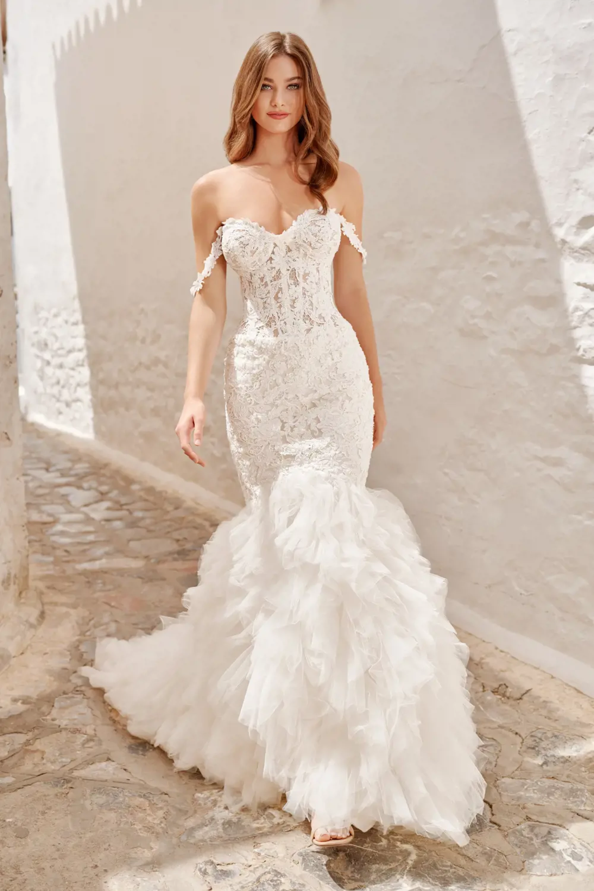 fit and flare wedding dress with tulle bottom Purple Cotton Jersey Fit And Flare Dress main image 1
